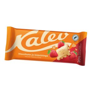 Kalev valge šokolaad 100g küpsise-maasika