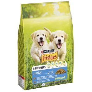Friskies Junior Complete kuivtoit koerale 500g kana, piim, köögivilja