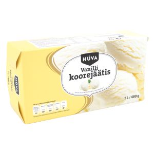 Hüva vanilli-koorejäätis 1L/480g