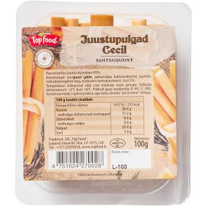 Top Food Juustupulgad külmsuitsujuust 100g