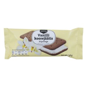 Hüva vanilli koorejäätis 110ml/56g küpsistega