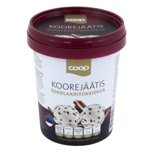 Coop koorejäätis 500ml/250g šokolaaditükkidega