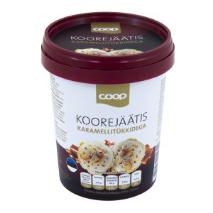 Coop Koorejäätis 500ml/250g karamellitükkidega