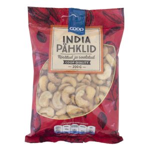 Coop India pähklid 200g röstitud,soolatud