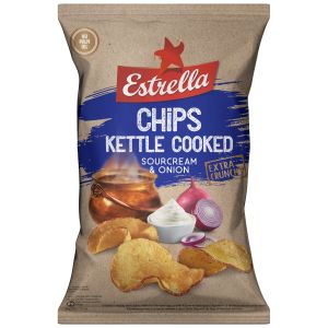 Estrella Kettle Cooked kartulikrõps 120g hapukoore-sibula