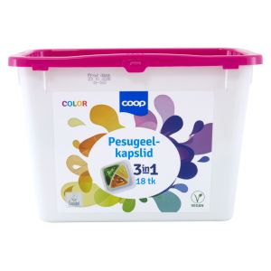 Coop pesugeel-kapslid 3-in-1 18tk