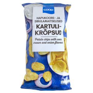 Coop kartulikrõps 200g sibula ja hapukooremaitseline