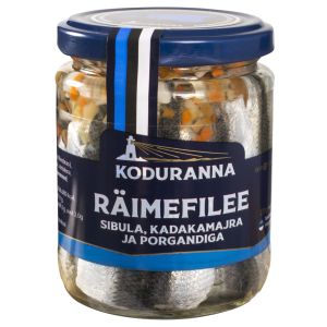 Räimefilee sibula, kadakamarja ja porgandiga, KODURANNA, 270 g