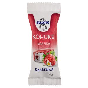 Saare vanilli kohuke metsamarjatäidise ja maasikamaitselise glasuuriga40g