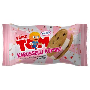 Väike Tom Karusselli küpsik vanilli maasikakoorejäätisega 140ml/75g